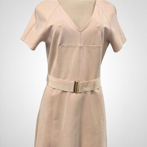 Elegant Peach V-Neck Dress - Ann Taylor